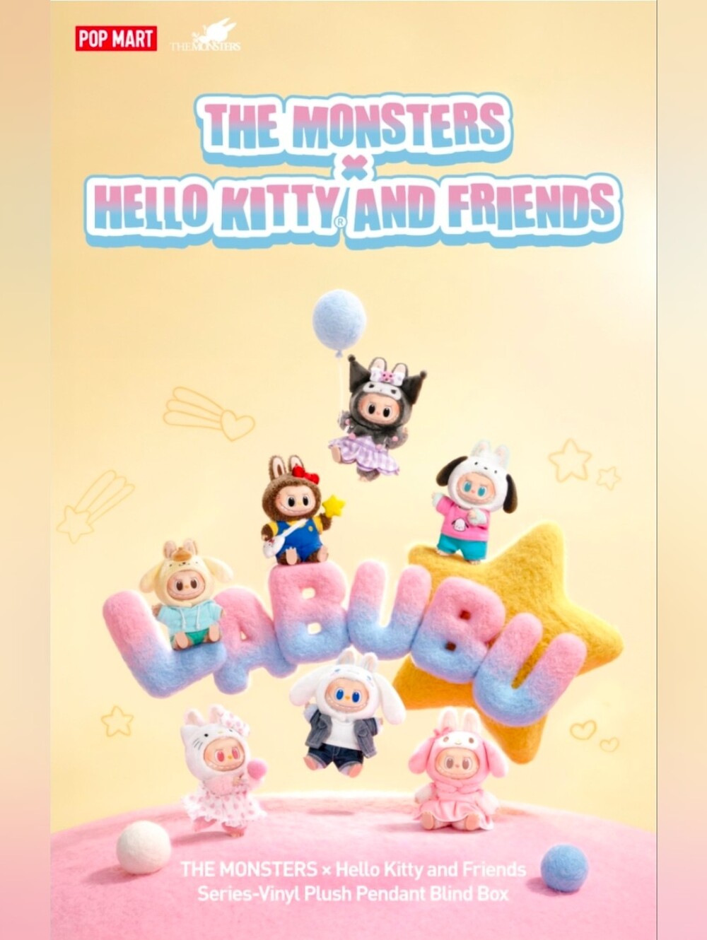 Pop Mart The Monsters x Hello Kitty and Friends Plush Pendant - My Melody - Picture 2 of 4